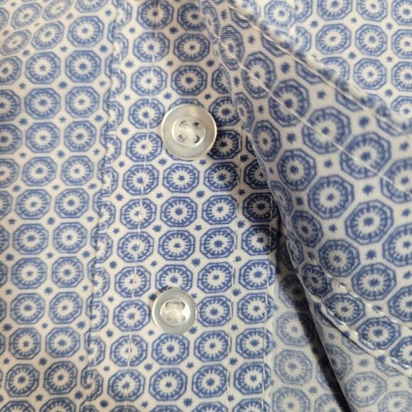 Panhandle Men's Size L Vented Button-Up Fishing Performance Shirt Blue White - Picture 7 of 16